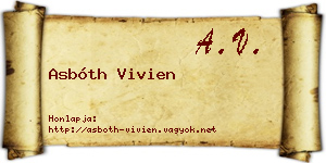 Asbóth Vivien névjegykártya